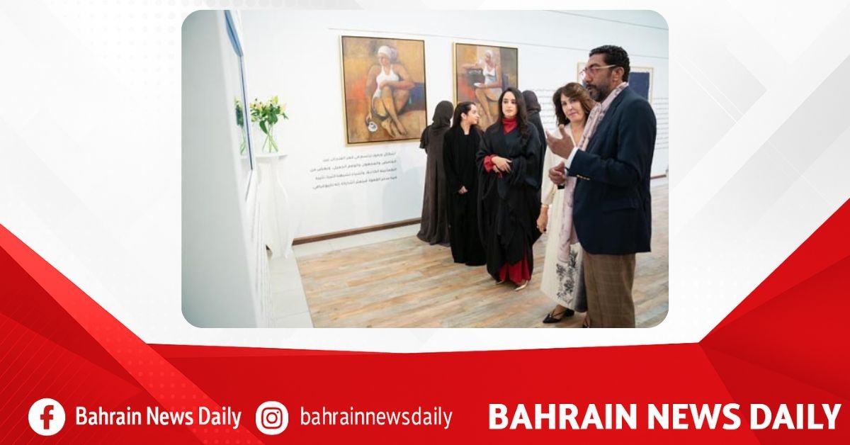 HH Shaikha Jawaher bint Abdullah bin Isa Al Khalifa attends the opening of an art exhibition held under the patronage of HRH Princess Sabeeka bint Ibrahim image